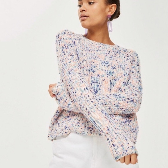 Topshop Sweaters - Topshop Multi-Colored Pink Sweater